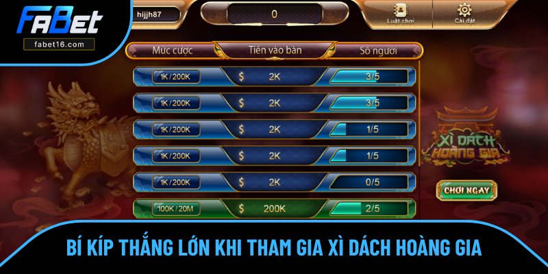 Chia sẻ kinh nghiệm đánh Blackjack Hoàng Gia