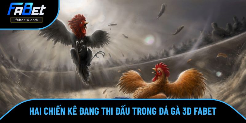 Hai chiến kê đang thi đấu trong trò chơi đá gà 3D FABET Hai chiến kê đang thi đấu trong trò chơi đá gà 3D FABET