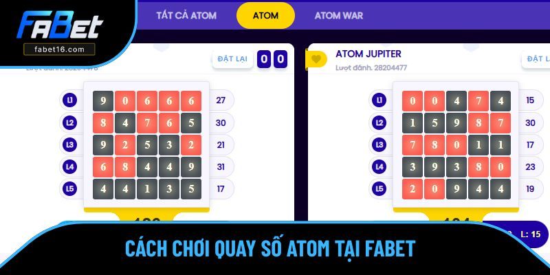 Hướng dẫn quay số Atom tại nền tảng FABET