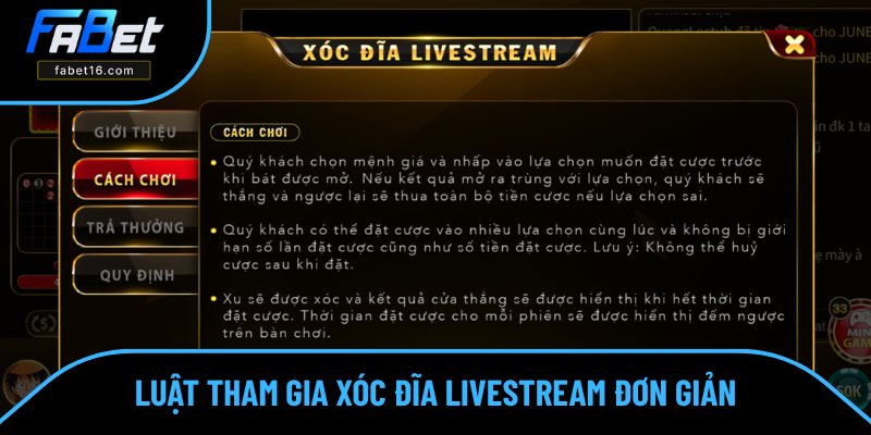 Các quy tắc đơn giản trong luật chơi