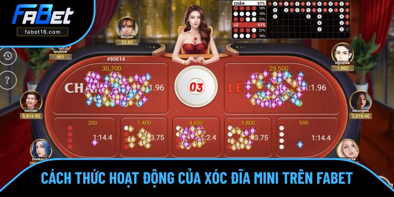Giao diện xóc đĩa mini tại sảnh cược trực tuyến với thiết kế sống động